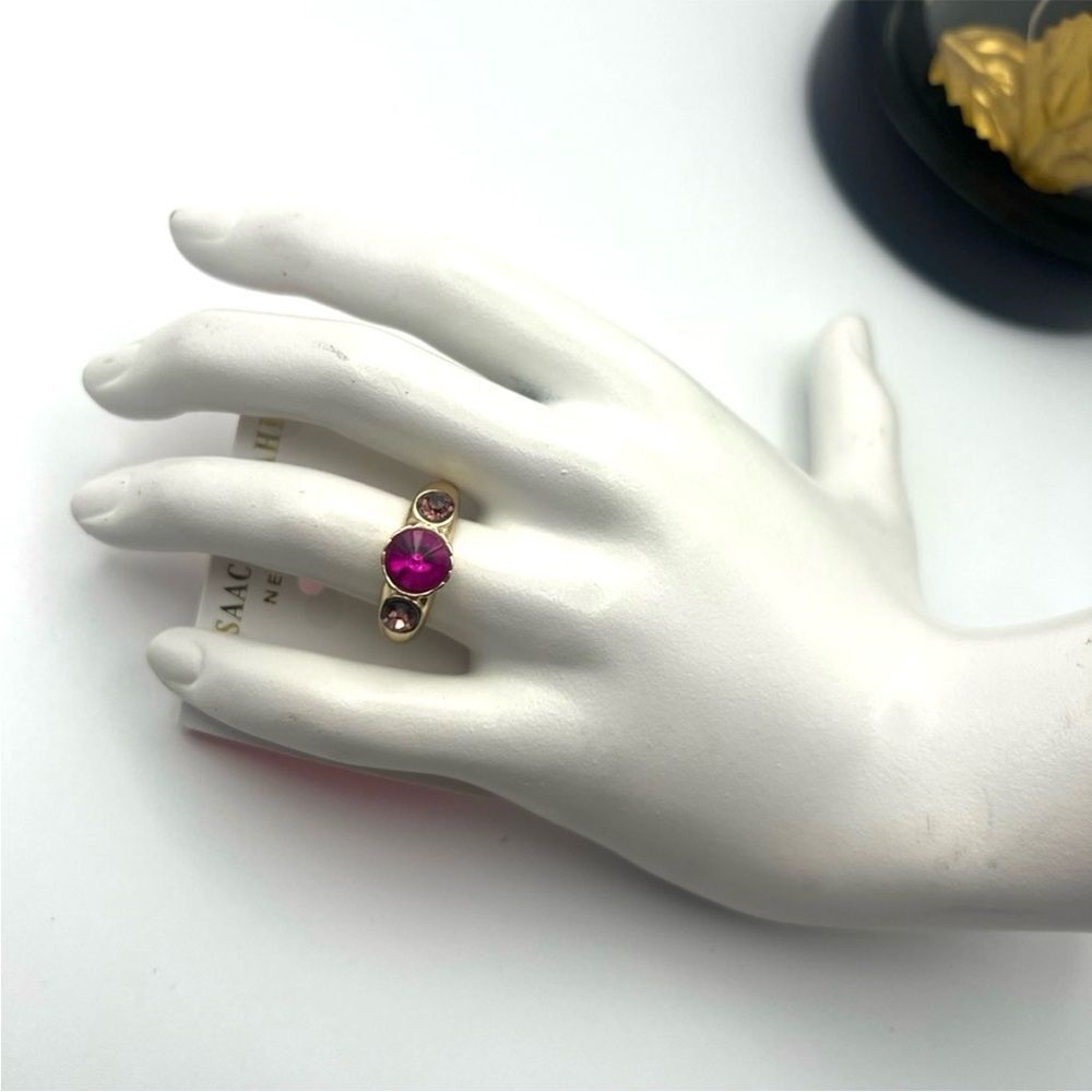 Isaac Mizrahi Pink and Gold Ring - Picture 2 of 3